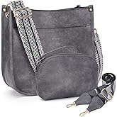 HKCLUF Crossbody Bag Purse for Women 2PCS/Set Leather Hobo Handbag Wallet Set With 2Adjustable Guitar Strap Shoulder Bag | Purse, 2PCS/Set, Leather, Wallet Set, Purse