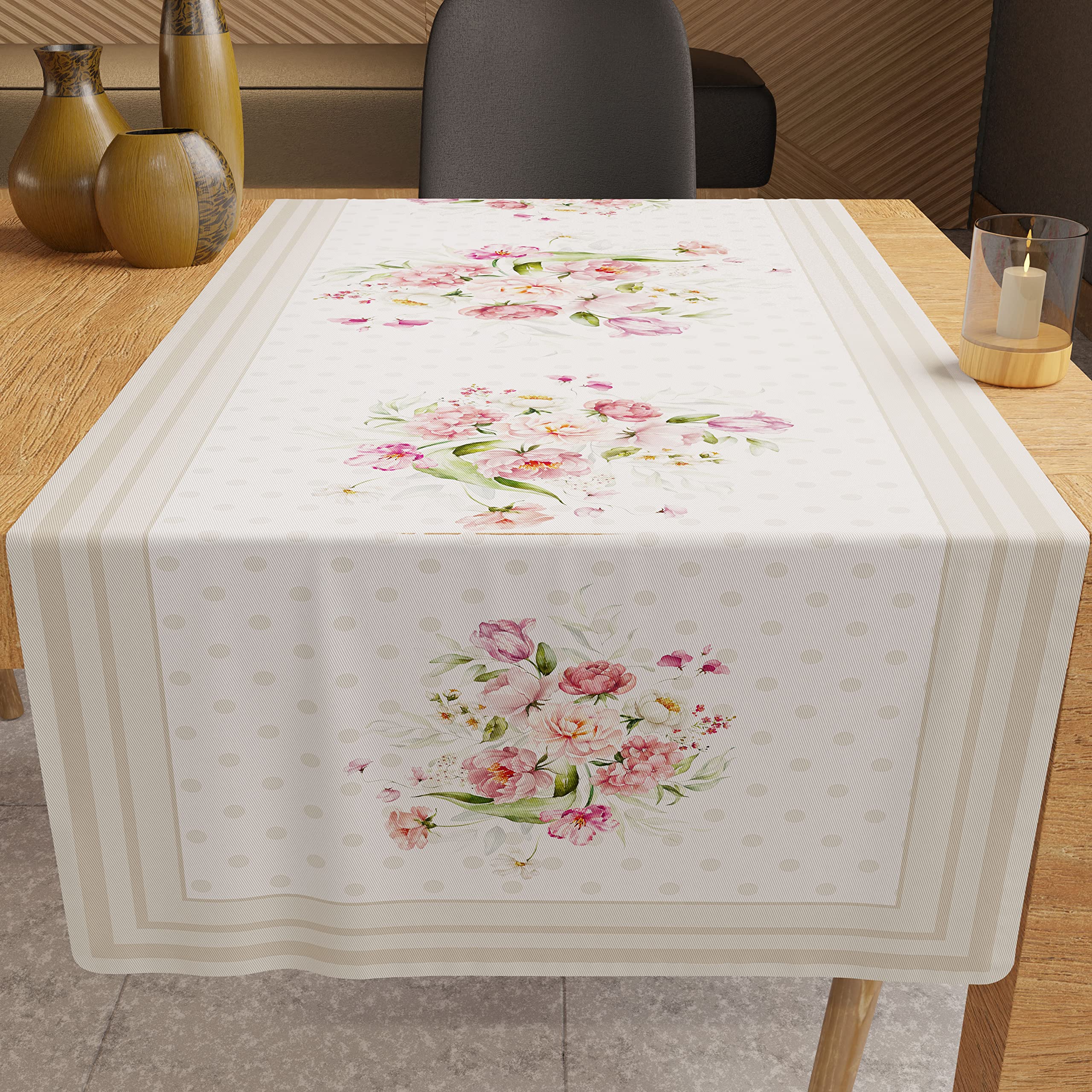 PETTI Artigiani Italiani - Table Runner, Kitchen Runner, Digital Print, Shabby Dots Taupe, 100% Made in Italy — image 1