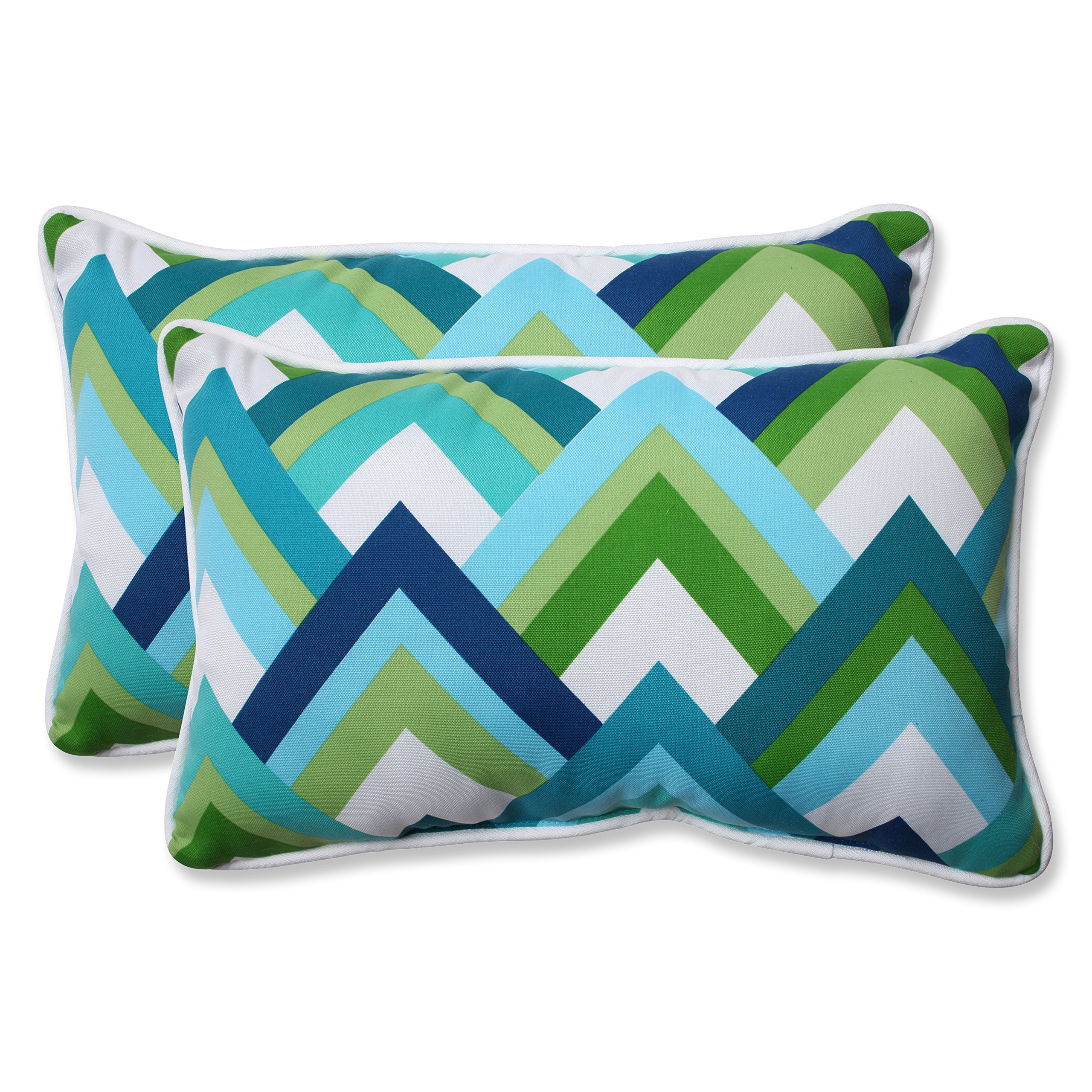 Pillow Perfect Outdoor Resort Peacock Rectangular Throw Pillow, Blue, Set of 2 LAVORIST
