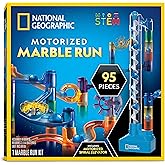 National Geographic Marble Run with Motorized Elevator - 95-Piece Marble Maze Kit with Motorized Spiral Lift, 20 Marbles, Sto