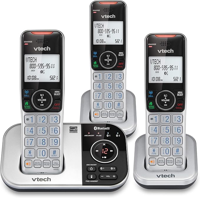VTech VS1123 DECT 6.0 Bluetooth 3 Handset Cordless Phone for Home with