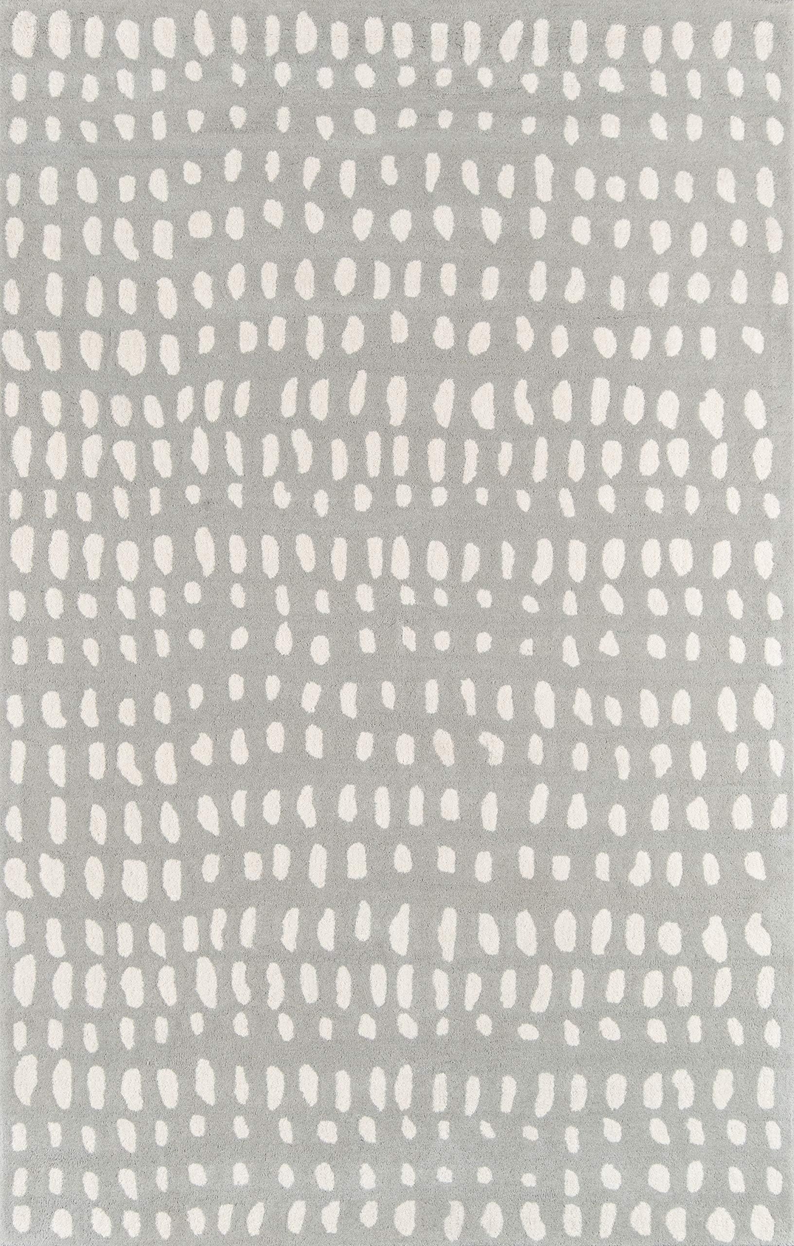 Novogratz by Momeni Delmar Boho Dots Hand Tufted Wool Area Rug, 9' X 12', Grey