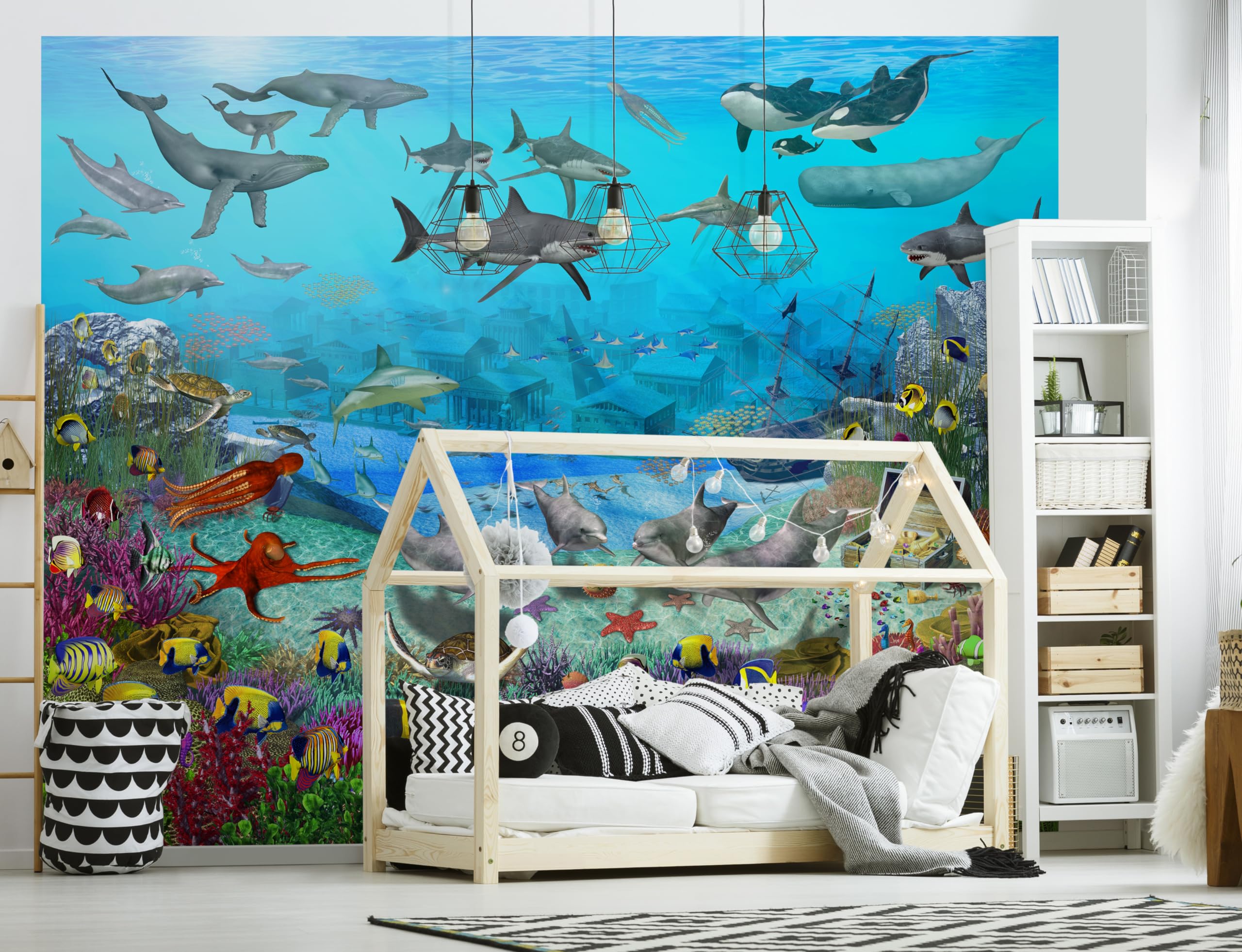 Walltastic Sea Adventure 6 Panel Wallpaper Mural, FSC Paper, Multi, 8 feet High x 10 feet Wide, 1 Size