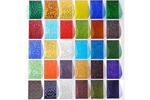 Adrattnay 30 Sheets Transparent Stained Glass Sheets 4 x 6in, Stained Glass Supplies for Mosaic Tiles Crafts Cathedral Window Suncatchers & DIY Home Decor