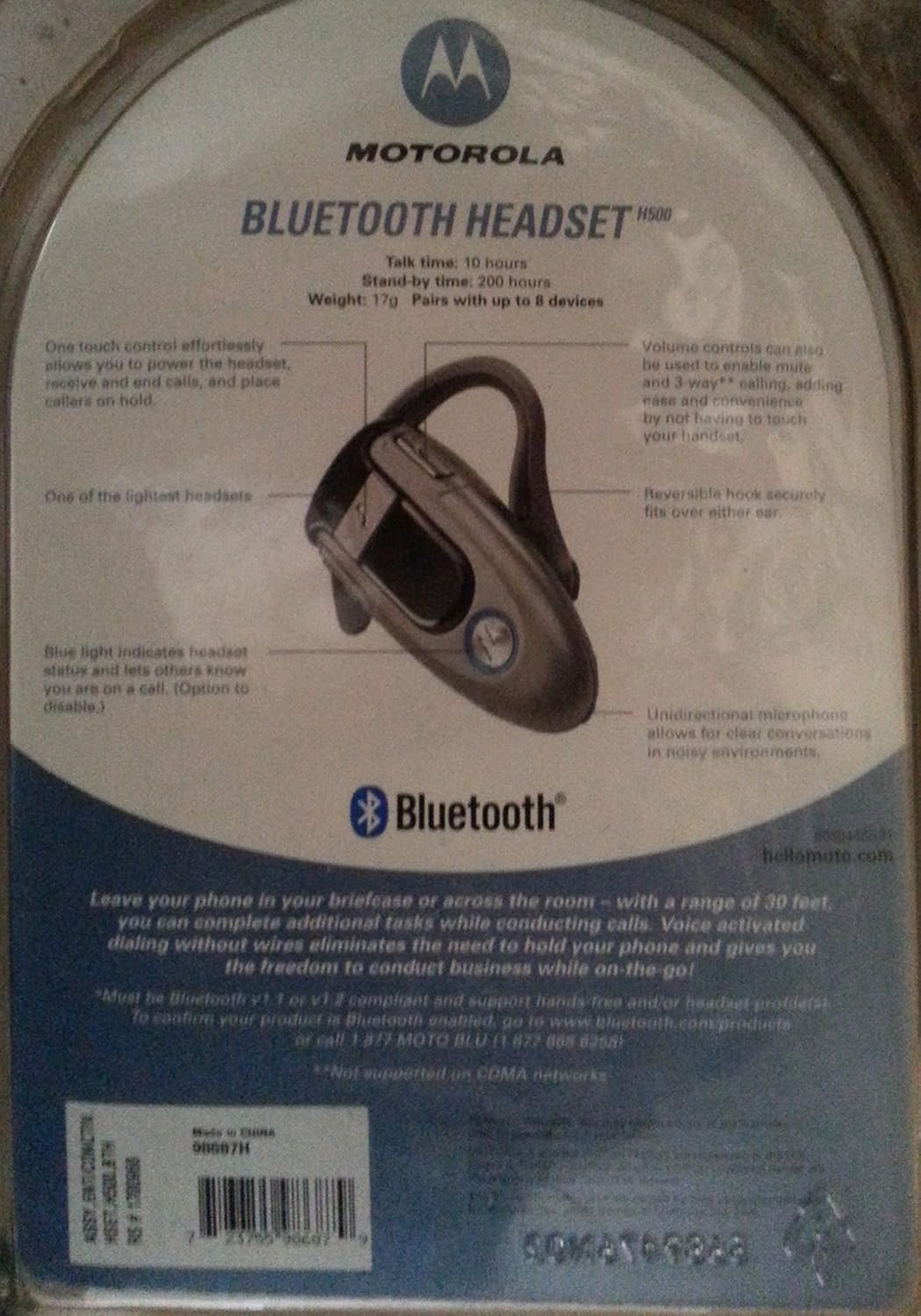 MOTOROLA H350 Universal Bluetooth Headset: Amazon.ca: Cell Phones &  Accessories