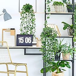 Artificial Hanging Plants for Shelf, 4 Pack Fake
