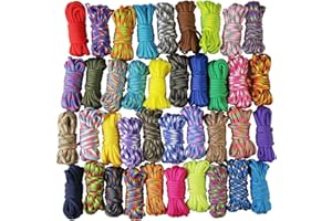 UOOOM 10 pcs Color Paracord Bracelet Rope Parachute Cord Outdoor Survival Rope Set DIY Manual Braiding 10 Feet (Colorful x 10 pcs)