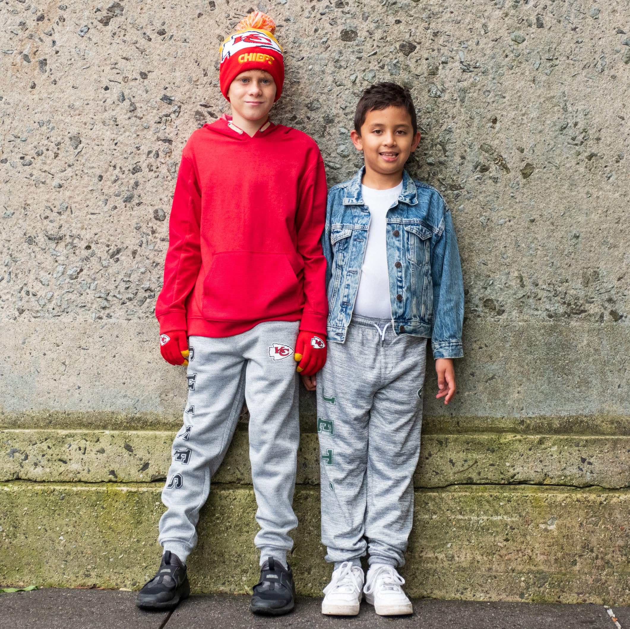 Ultra Game NFL Official Youth Super Soft Game Day Jogger Sweatpants, Philadelphia Eagles, Heather Gray, 8