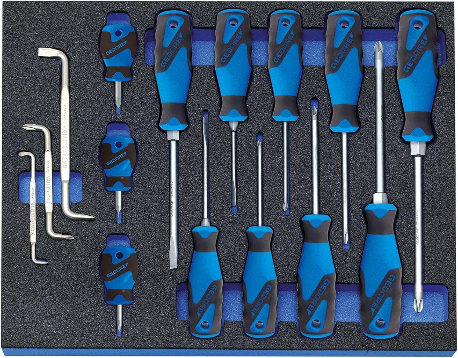 GEDORE 2005 CT22160 SchraubendreherSatz in CheckToolModul, 15TLG