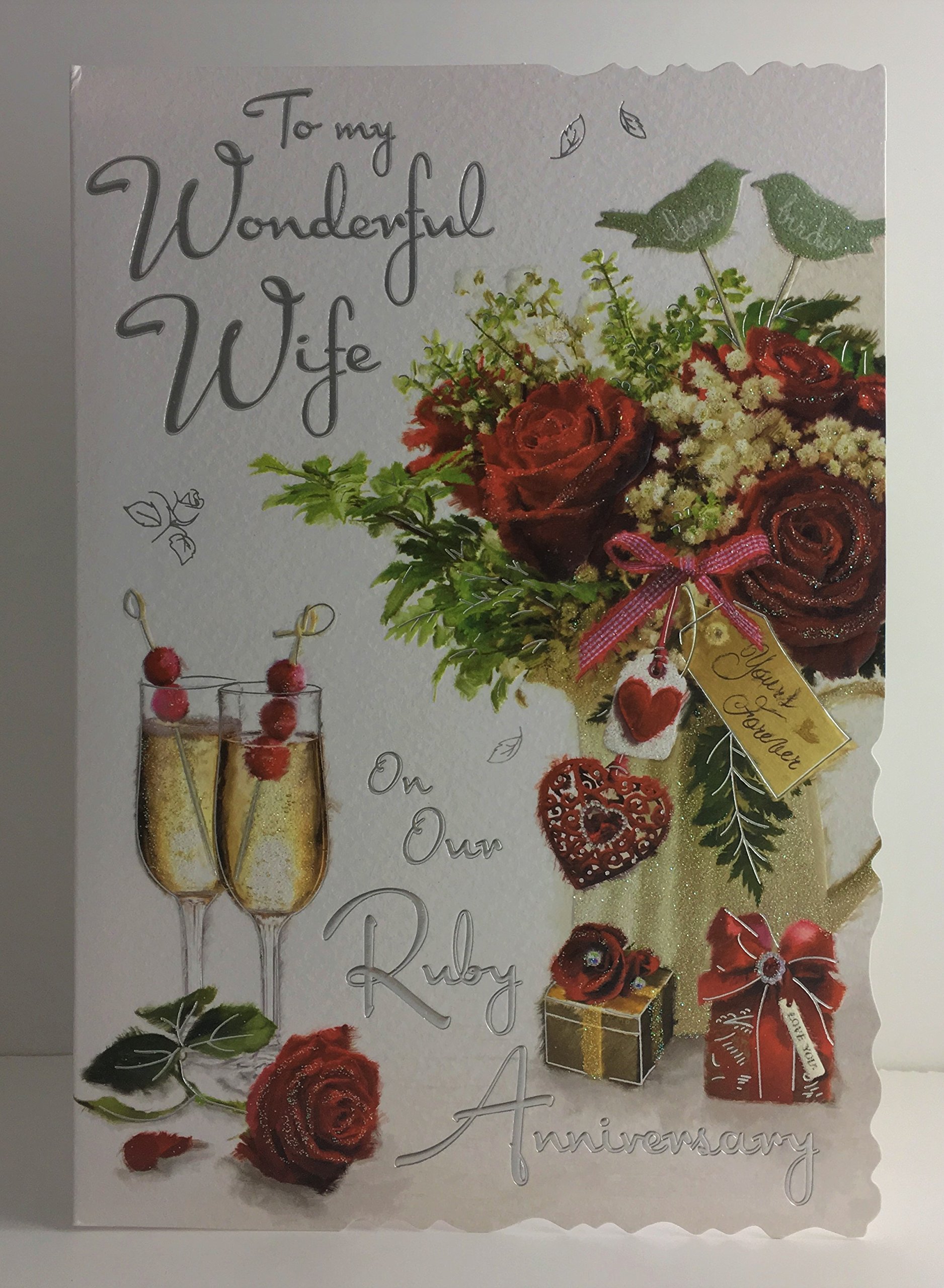 Jonny Javelin Wonderful Wife On Our Ruby Anniversary Card