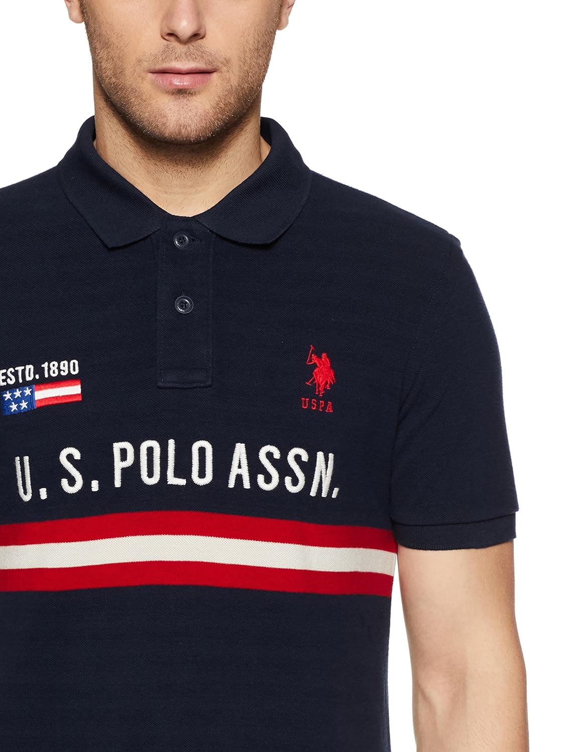 us polo association men's striped regular fit polo