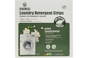 EcoLife Laundry Detergent Sheet - Made with Natural Soapberry, Chemical Free, Travel-friendly. Up to 80 Loads.