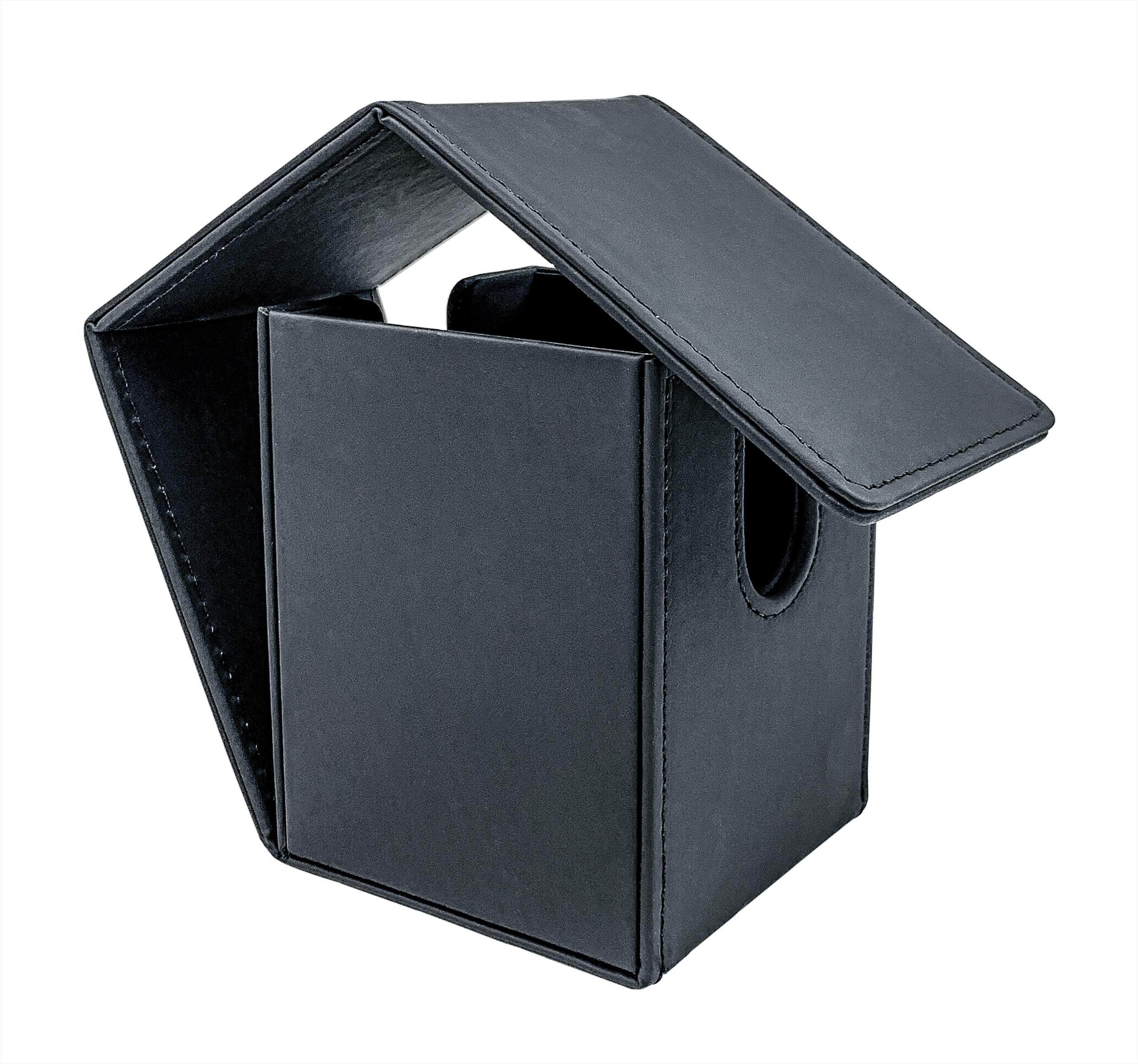Arkero-G® 80+ Flip Deck Case Black / Black | Card Box in Leather Look | Ideal for TCG Trading Cards e.g. Magic, Pokemon, YuGiOh!