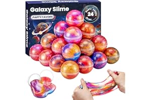 Funewest Christmas Slime Party Favors, 24 Pack Non-Sticky Stress Relief Toys, Mess-Free Putty for Birthday Classroom Rewards 