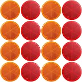 Cunno 16 Pcs Reflectors Stick on Adhesive Bicycle Reflectors Safety, Round | 3'' Red &amp; Amber Safety Reflectors for Motorcycle, Trailer Mailbox Driveway, Adhesive Stick on Vehicles, High Visibility