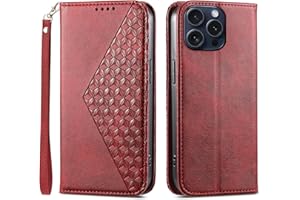 Asuwish Phone Case for iPhone 15 Pro Max 6.7 inch Wallet Cover with Tempered Glass Screen Protector Flip Wrist Strap Credit C