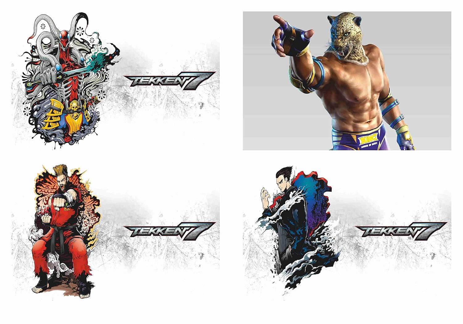 Tekken Combo Poster Set of 4 Posters (Gloss Laminated, 12X18 Inch, 300