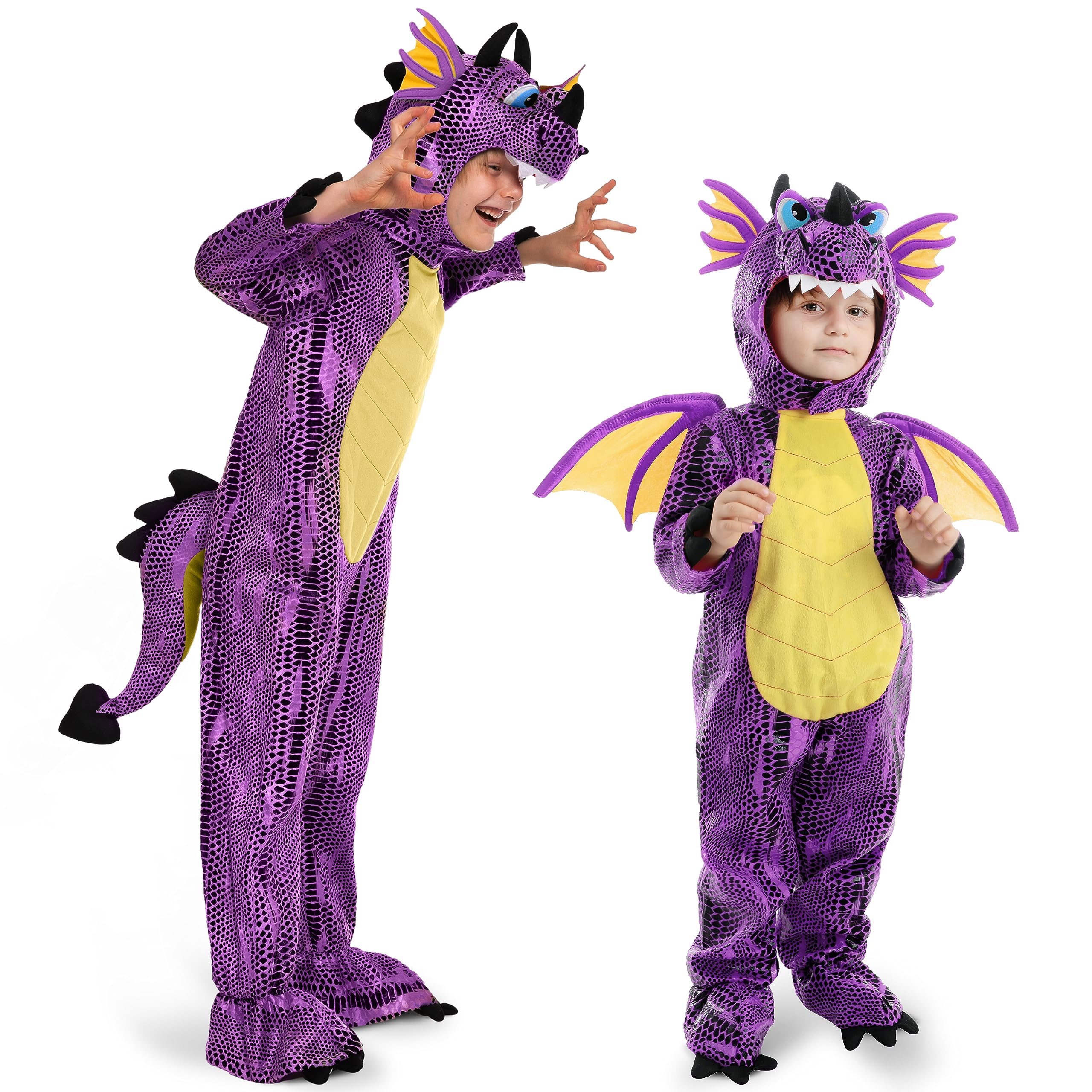 Spooktacular Creations Child Dragon Costume for Halloween Trick or Treating Dinosaur Dress-up Role Playing (Small (5-7 yrs), Purple)