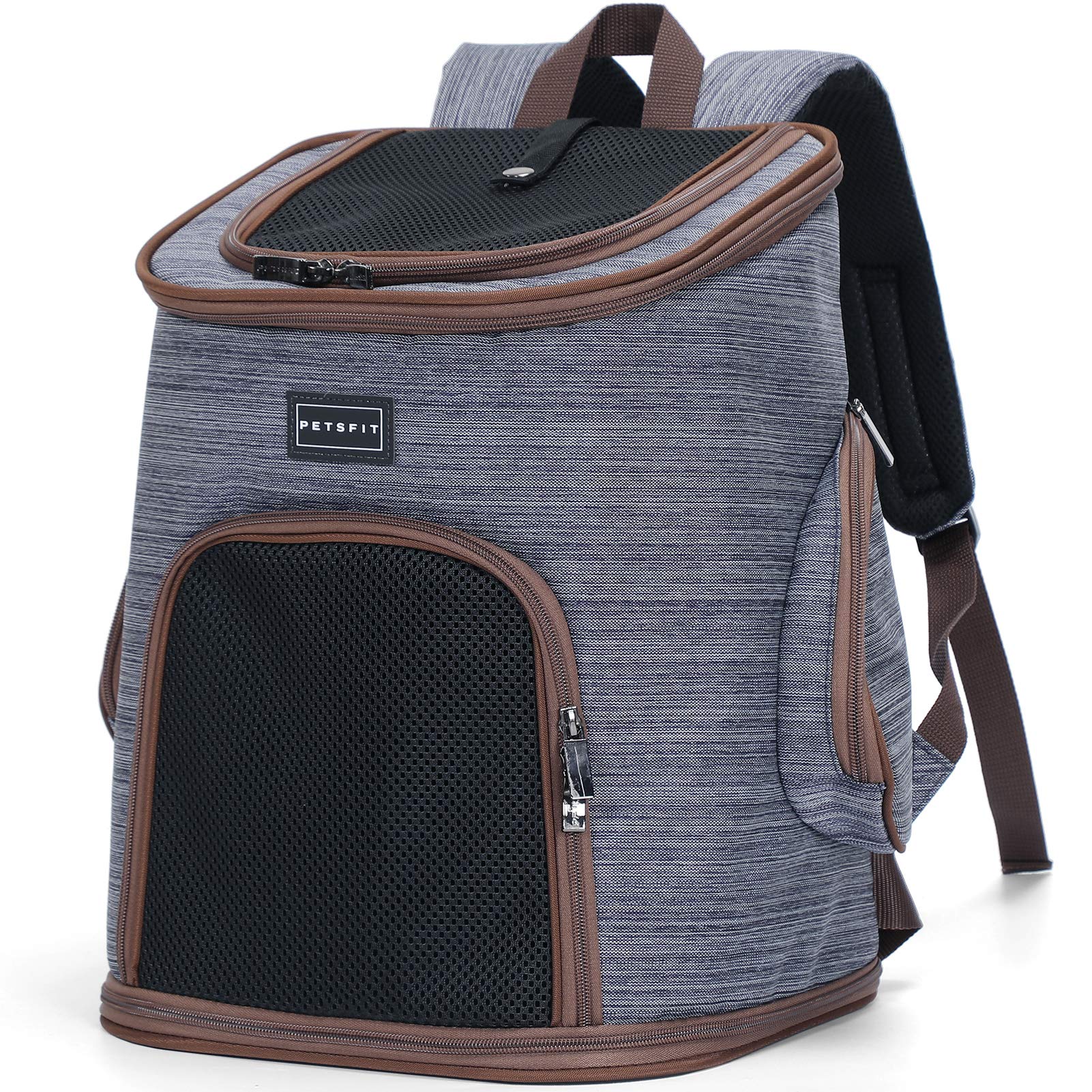 Petsift Cat Backpack, Portable Breathable Cat Carrier Backpack for Cats and Small Dogs,Dog Carrier Backpack with Fleece Mat and Side Pocket Travel Uses — image 1