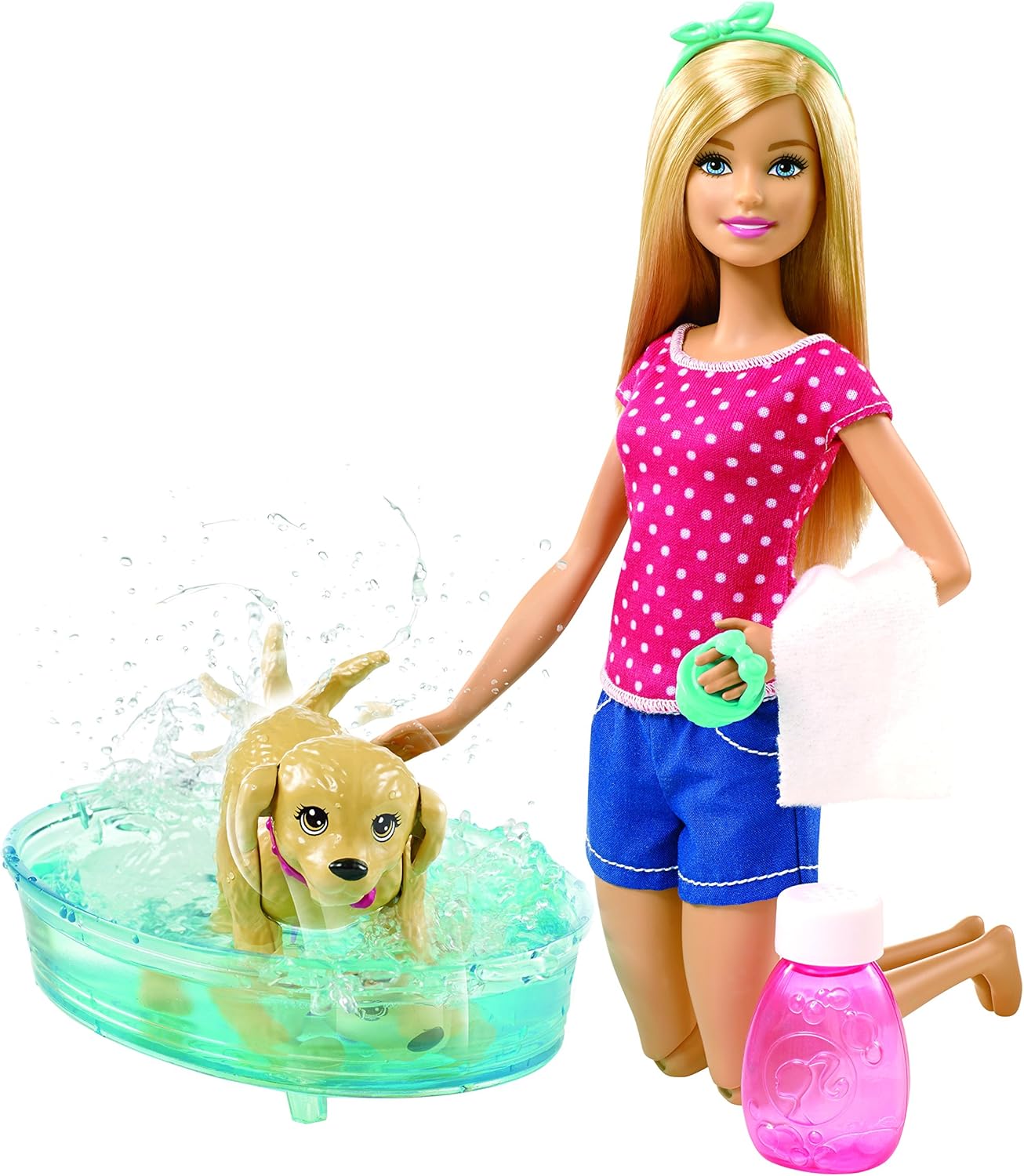 barbie puppy bath time