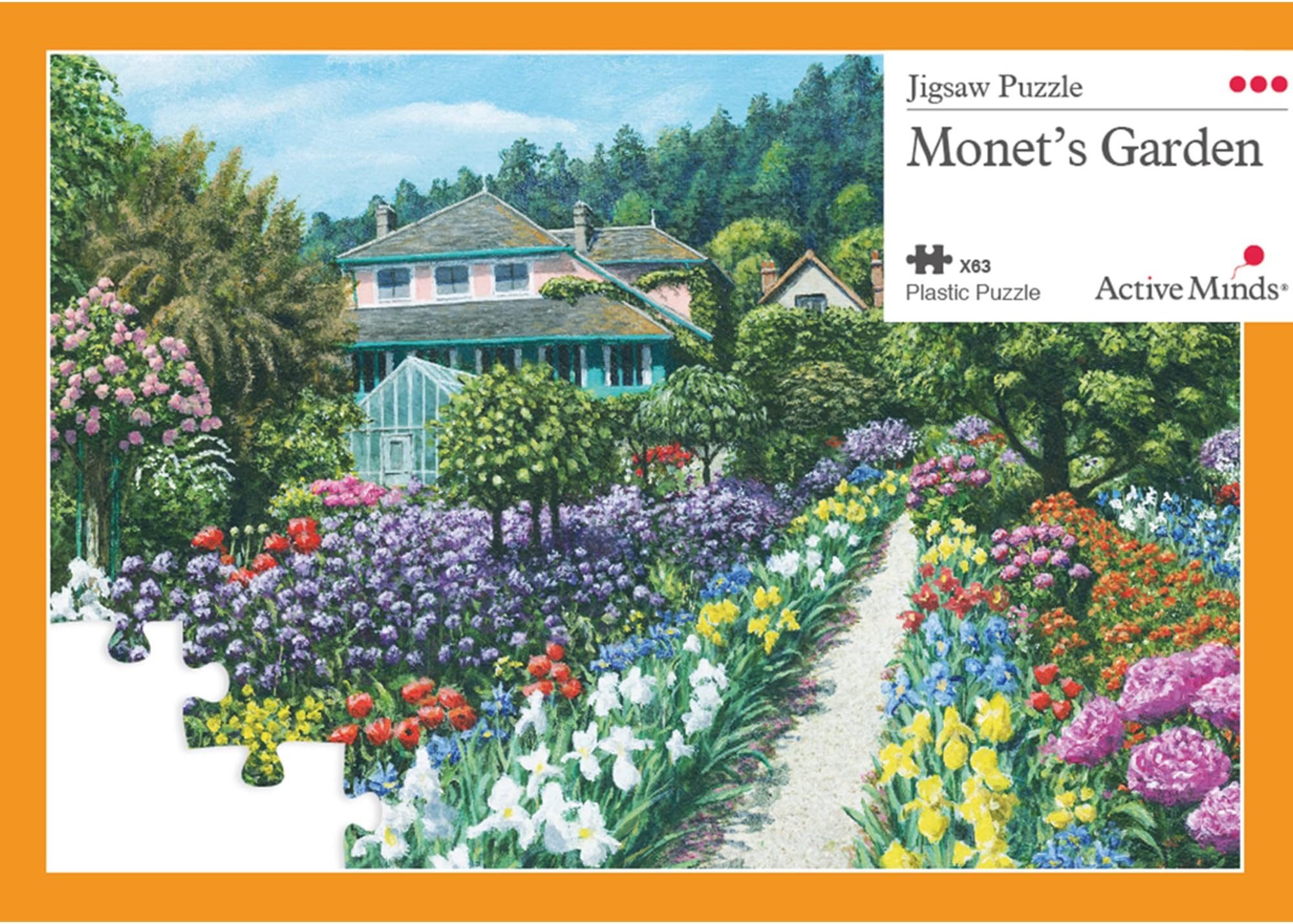 Active Minds 63 Piece Monet's Garden Jigsaw Puzzle | Specialist Alzheimer's / Dementia Activities & Games