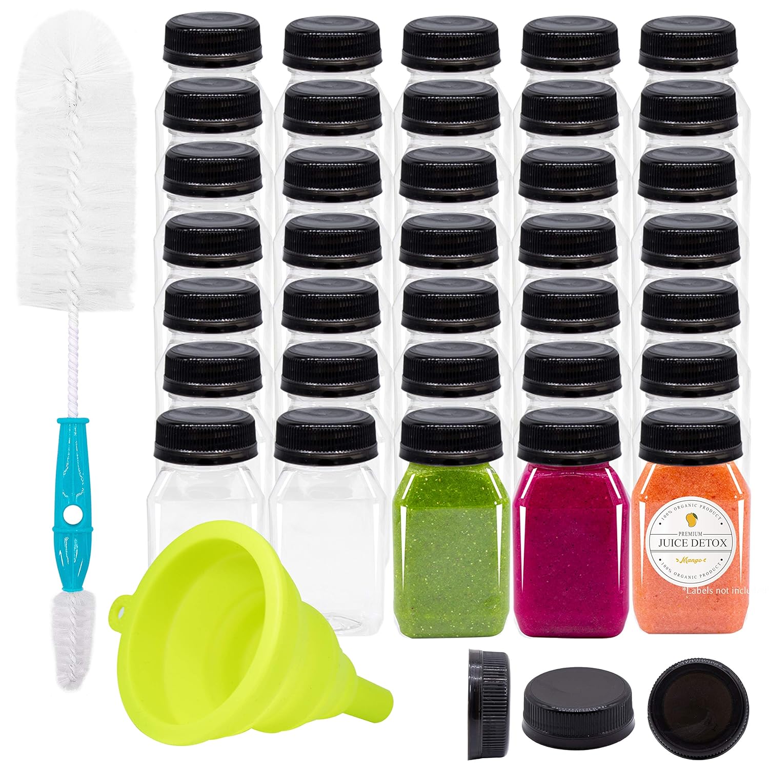 Empty PET Plastic Juice Bottles Pack of 20 Reusable Clear