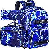3PCS Girls Backpack, Water Resistant Womens School Bag With Lunch Box, 17 Inch Bookbag Set for College Teenagers.