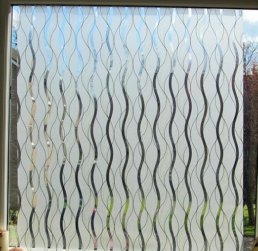REUSABLE, Frosted, Decorative Window Privacy Static Film (1m x 90cm