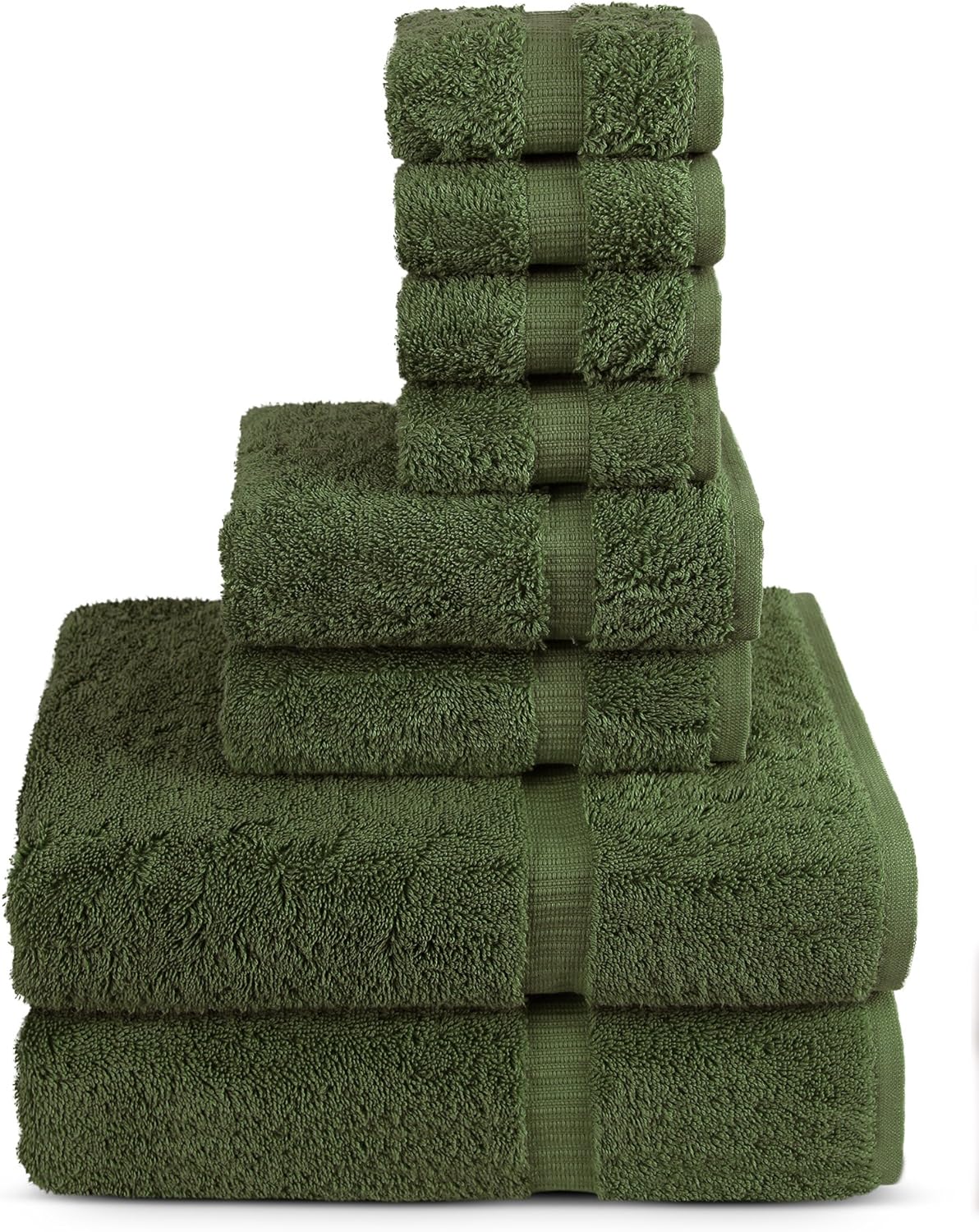TURKUOISE TURKISH TOWEL 8 Piece Turkish Luxury Turkish Cotton Towel Set - Eco Friendly, 2 Bath Towels, 2 Hand Towels, 4 Wash Clothes (White): Home & Kitchen