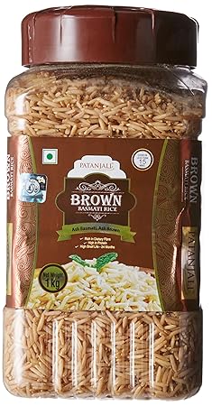 Patanjali Brown Basmati Rice Jar, 1kg