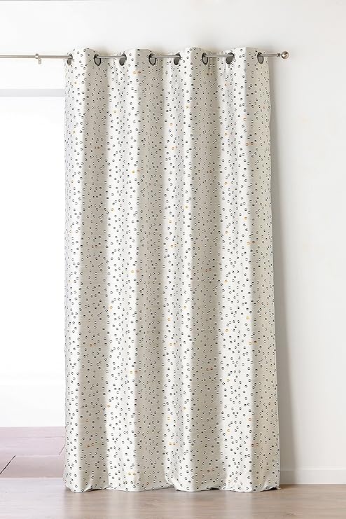 Linder Rideau Aspect Shantung 100 Polyester Gris Noir Et