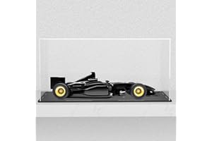 SVENJBB Acrylic Display Case, 10x5x5 Inch Acrylic Boxes for 1:24 Model Cars, Clear Display Cases with Matte Black Base and Lid