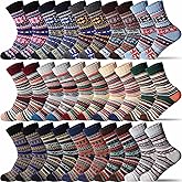 Vabean 30 Pairs Women's Wool Socks Thick Women Vintage Warm Comfortable Socks for Festival Gifts