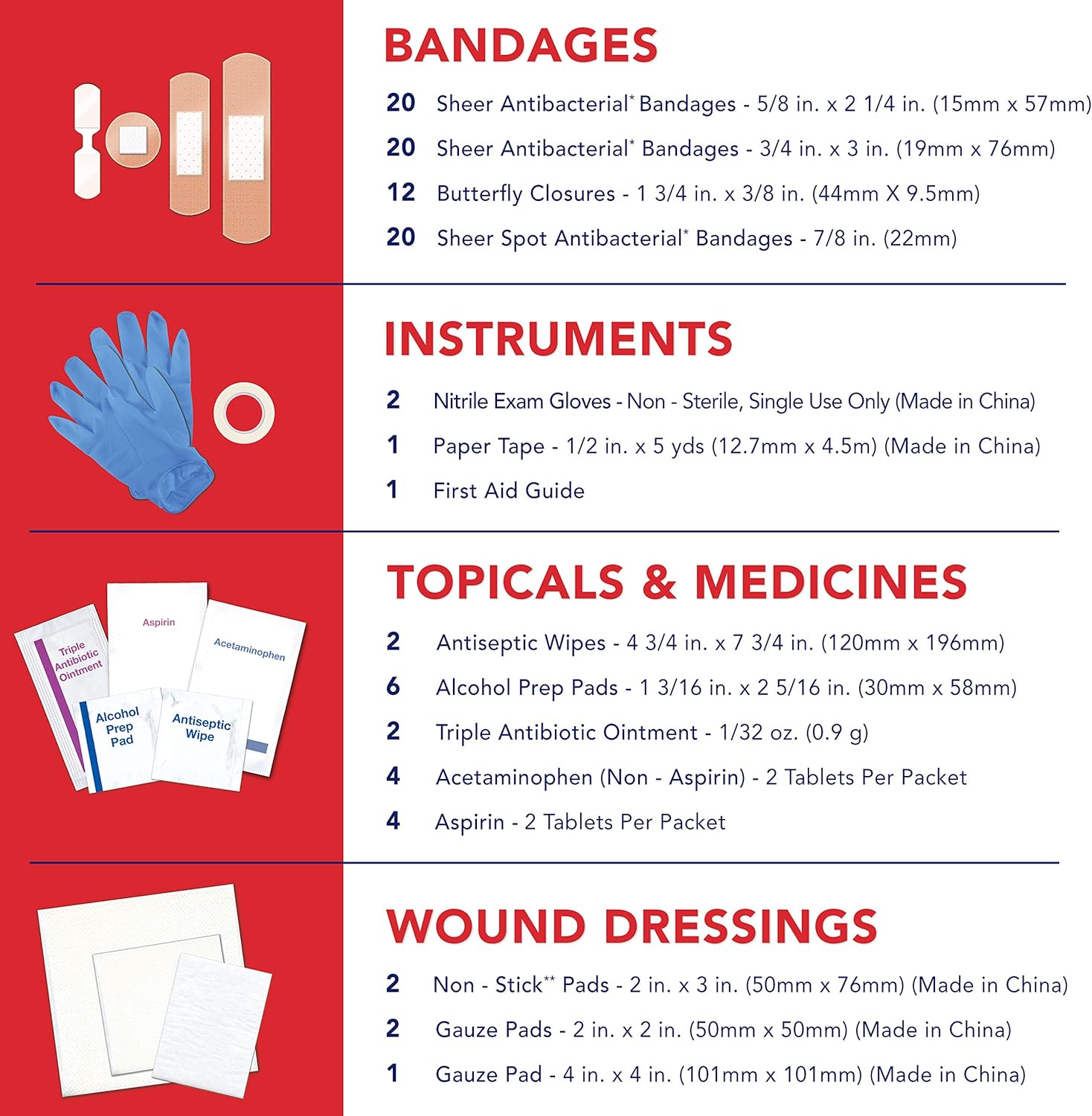 All Health First Aid Kit 100 Pieces: Health & Personal Care
