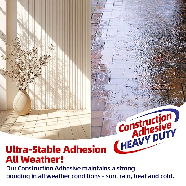 CONSTRUCTION ADHESIVE HEAVY DUTY, TILE ADHESIVE 2×220ML,CEMENT GLUE FOR CONCRETE,VERSATILE CONSTRUCTION GLUE FOR TILE,FLOOR,STONE,WALL ETC,WATERPROOF AND HIGH STRENGTH,WHITE