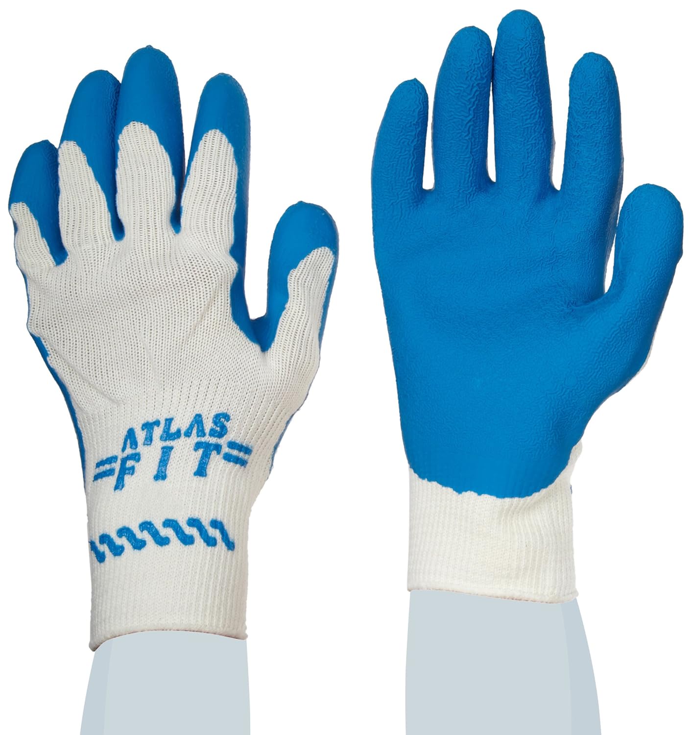SHOWA Atlas 300S-07 Fit Palm Coating Natural Rubber Glove, Blue, Small (Pack of 12 Pairs): Industrial & Scientific