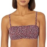 Amazon Essentials Women's Bandeau Swim Top with Removable Straps, Mesh Liner, Hook Fastener
