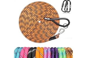 ZALER Long Dog Leash, 50 feet 30ft 20ft 15ft 10ft Dog Training Lead, Heavy Duty Check Cord Recall Leash for Dogs Training, Playing, Camping, or Backyard (30FT, Black Orange)