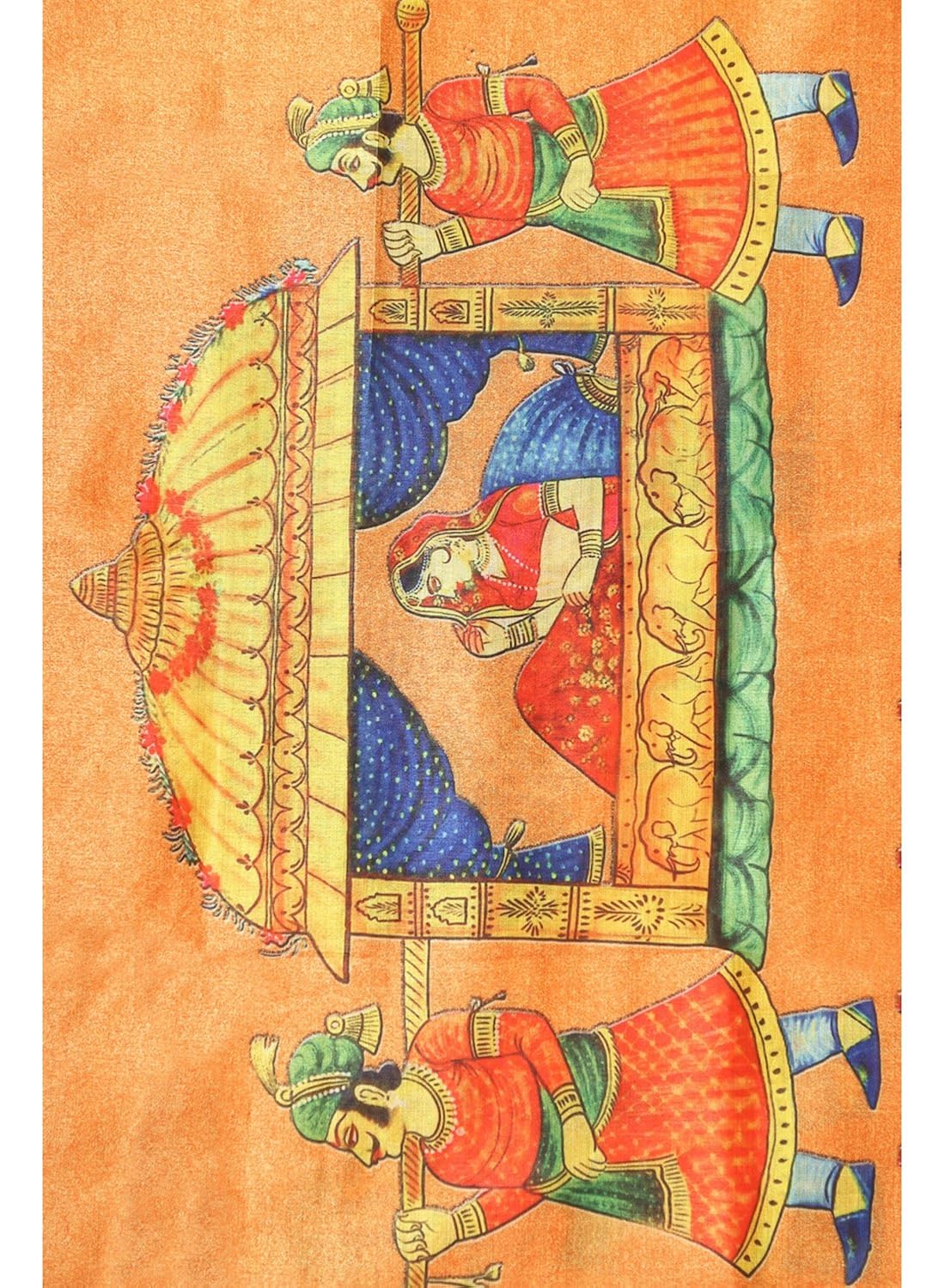 grishti orange printed womens silk stole