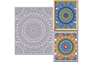 GLOBLELAND Mandala Pattern Cling Rubber Stamp Flower EVA Cling Mount Stamp Mandala Background Rubber Stamps Set for Card Making Photo Album Decor Decoration DIY Scrapbooking