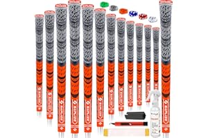 SAPLIZE Cross Corded Golf Grips 13 Pack, Low Taper Design, Choose from 13 Grips with 15 Tapes or 13 Grips with All Kits, 3 Sizes 6 Colors Options, Multi-Compound Hybrid Golf Club Grips, CL03 Series