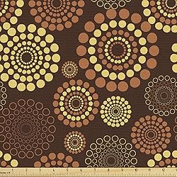 Lunarable Retro Fabric by The Yard, Brown Texture