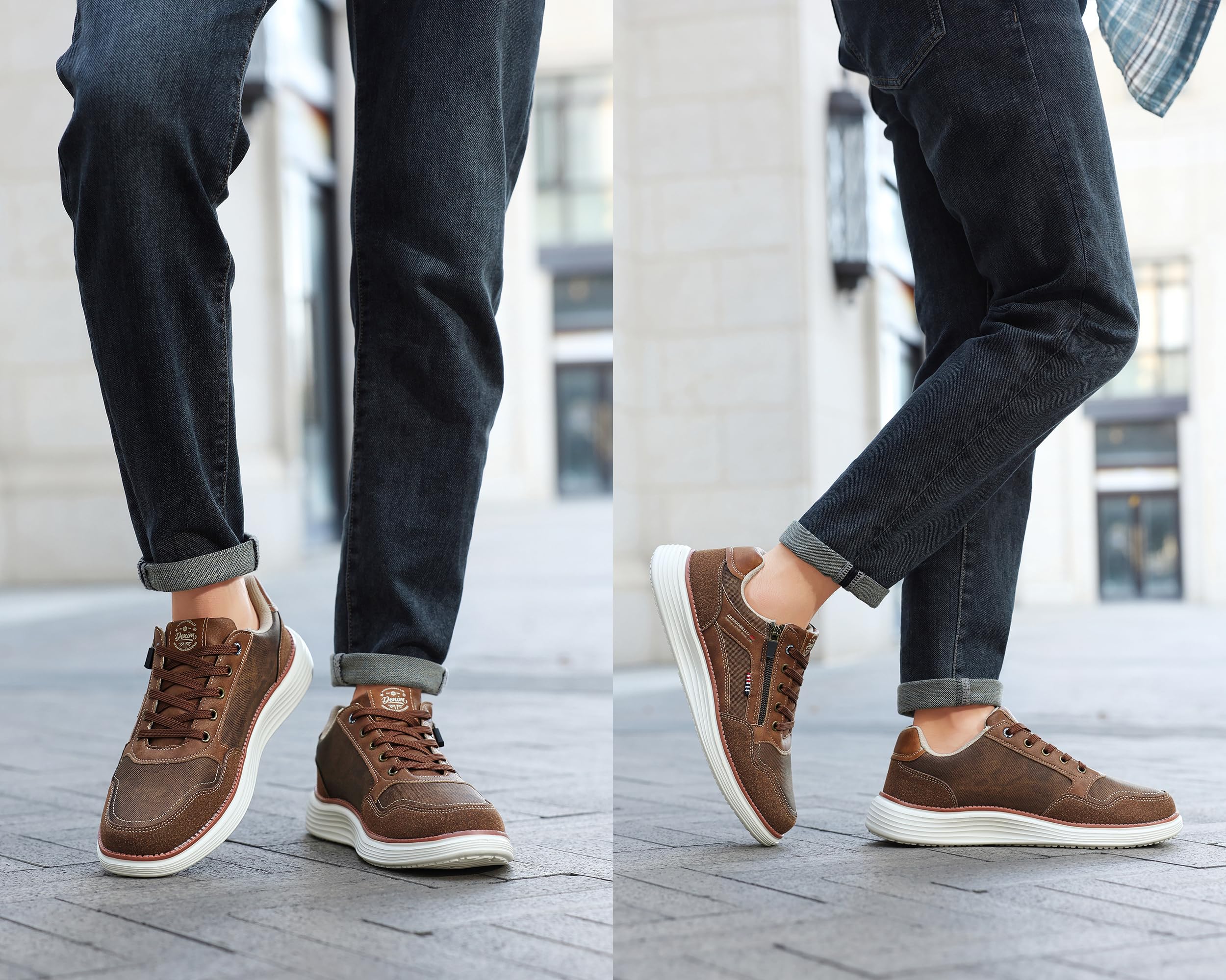 ARRIGO BELLO Schuhe Herren Freizeitschuhe Leichtes Sneaker Outdoor Wanderschuhe Laufschuhe Shoes Größe 41-46(B-Braun,Größe 43) 2