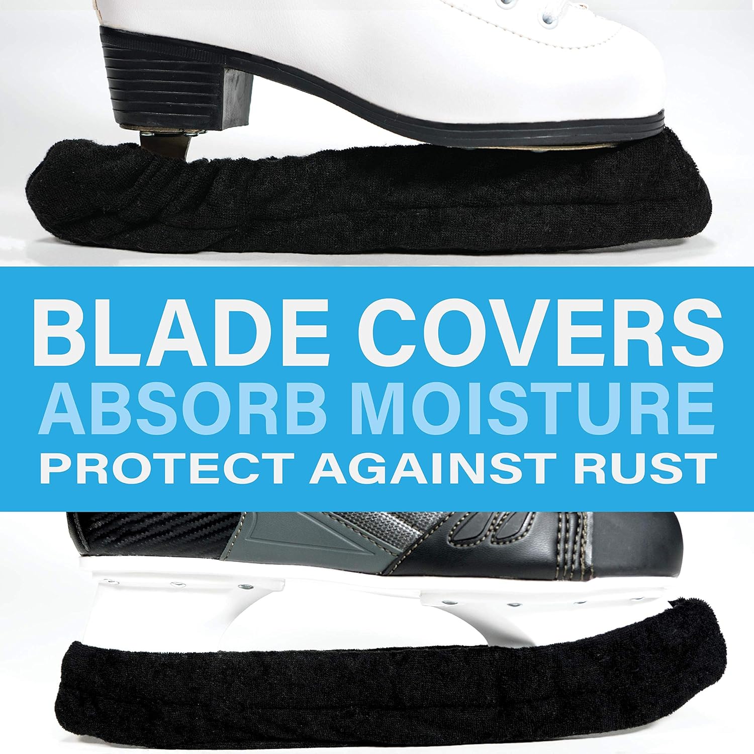 Athletico Ice Skate Bag + Large Skate Blade Cover - Bundle Includes Skate Bag for Ice Skates, Figure Skates, or Hockey Skates and Blade Cover to Protect Blades (Black) (Black, Large) : Sports & Outdoors