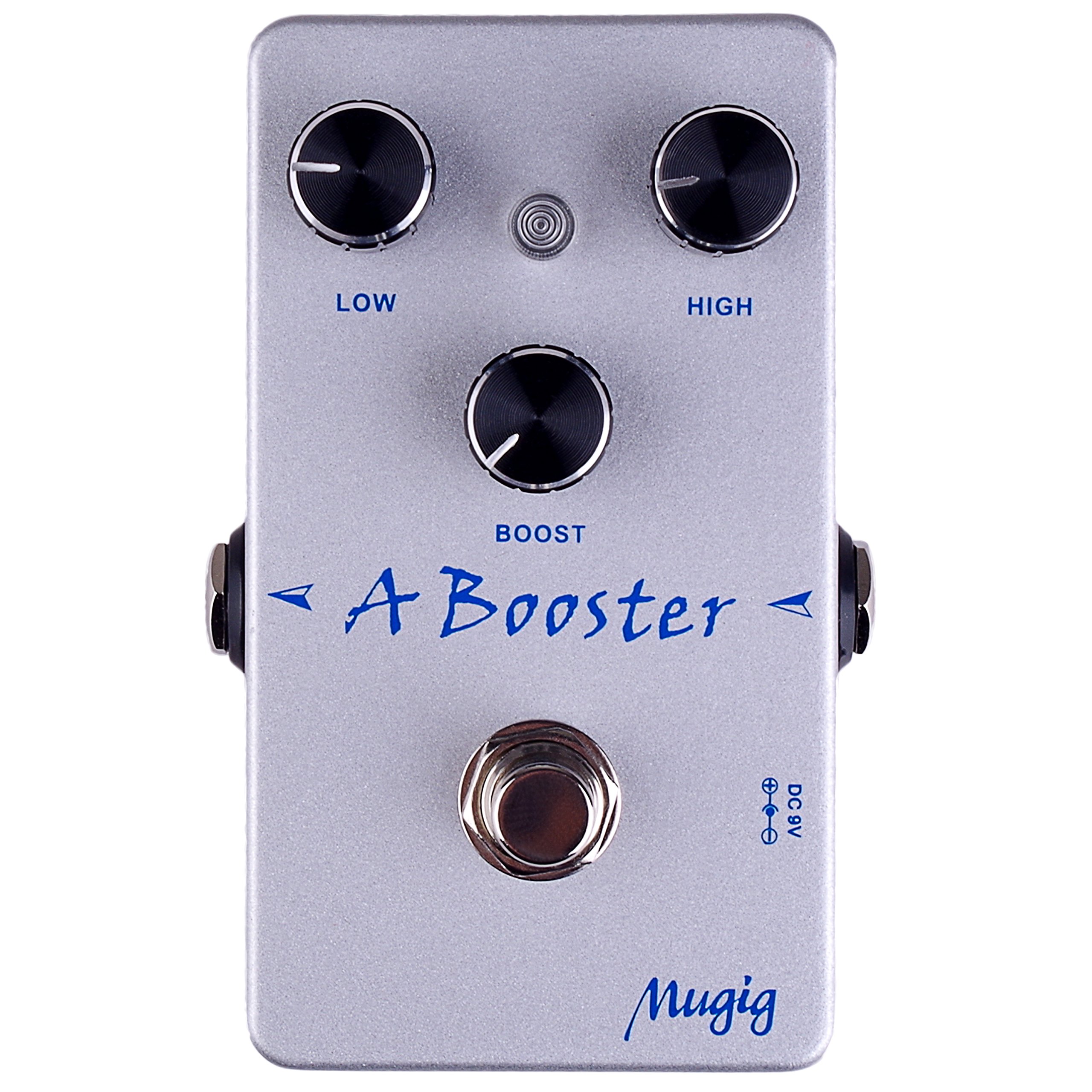 Mugig Booster Guitar Effect Pedal True Bypass Low High Boost Knob with LED light Rich Distortion Sound for Electronic Guitar