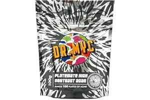 DrMyc.com Platemate "High Contrast" MYC Agar (Malt, Yeast, Carbon) Designed for Wood & Dung Loving Fungi. Includes Step-by-St