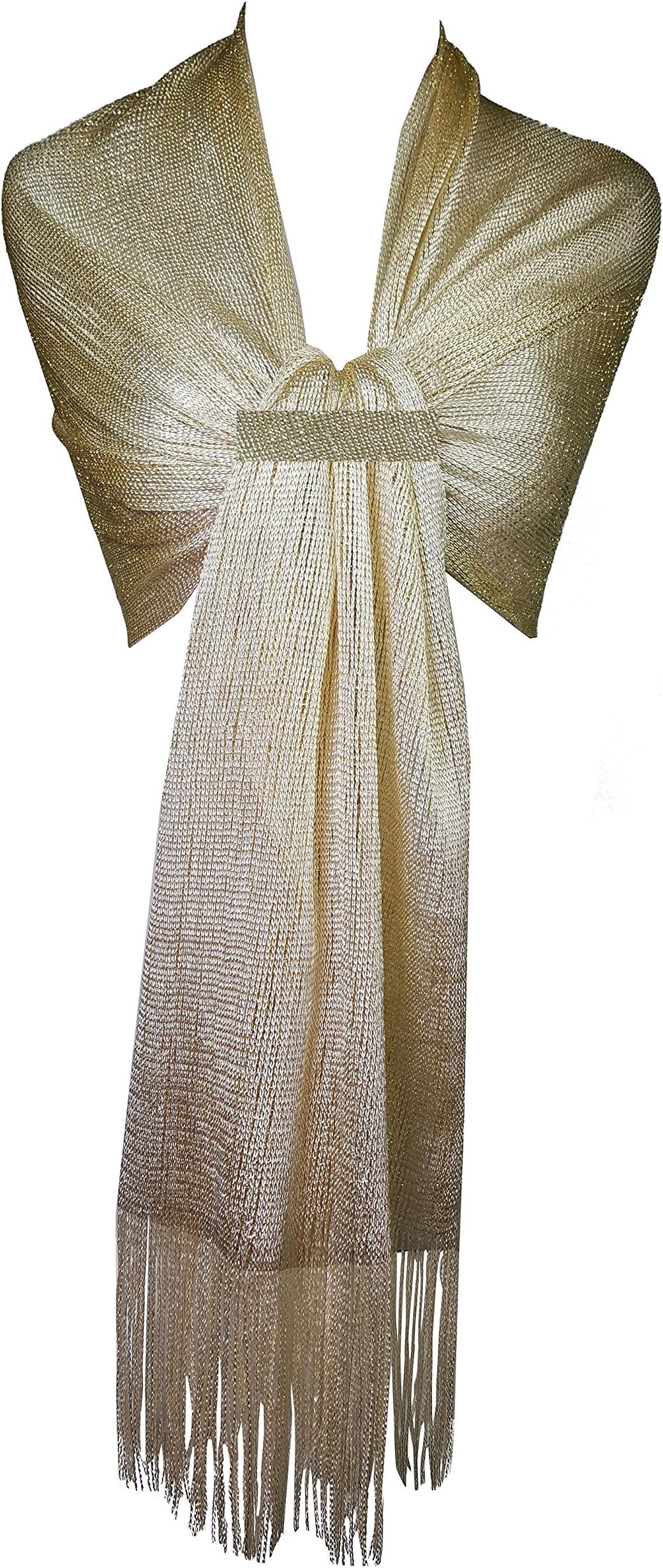 Mesh Shimmering Sparkly Scarf Wrap Stole Shawl For Wedding,Evening Wear, Bridesmaid,Proms (MSH1)