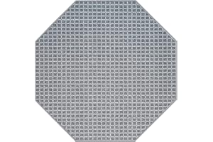 Furnish my Place Corner Indoor/Outdoor Commercial Grey Color Rug, Corner Area Rug, Baby Nursery Mat, Pet-Friendly Carpet for Living Room, Playroom, Made in USA - 2' Octagon