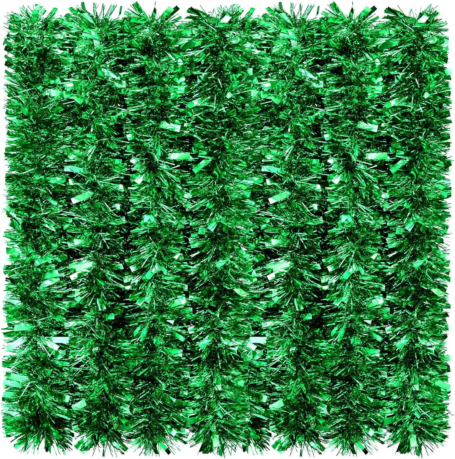 Wreaths, Garlands & Swags - Christmas Tinsel Garland Xmas Party Metallic Tinsel Twist Garland Glitter Christmas Tree Hanging Wreath Decor for Staircase Railing Banister Indoor Outdoor Ornament (26.2 ft,Green)
