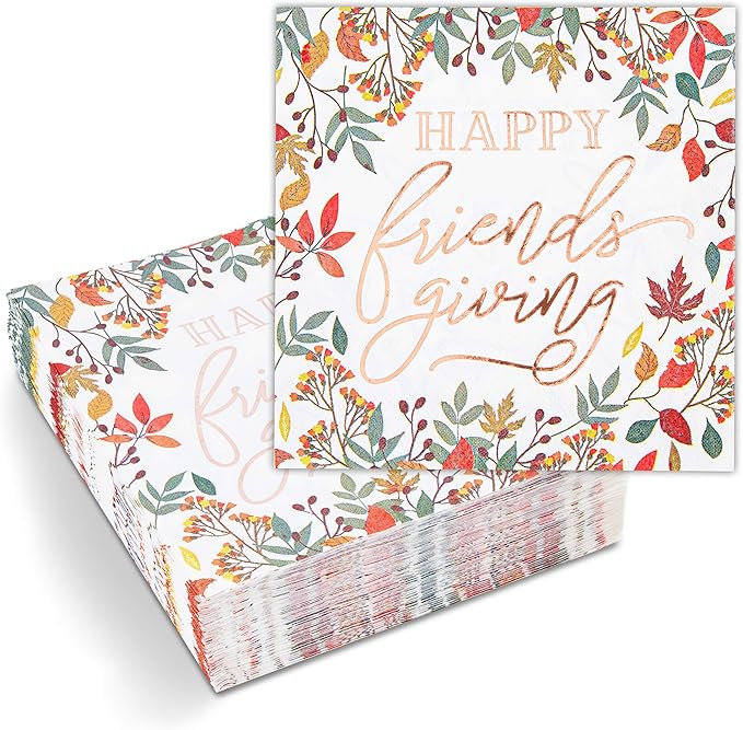 Thanksgiving Paper Napkins for Friendsgiving Party (5 x 5